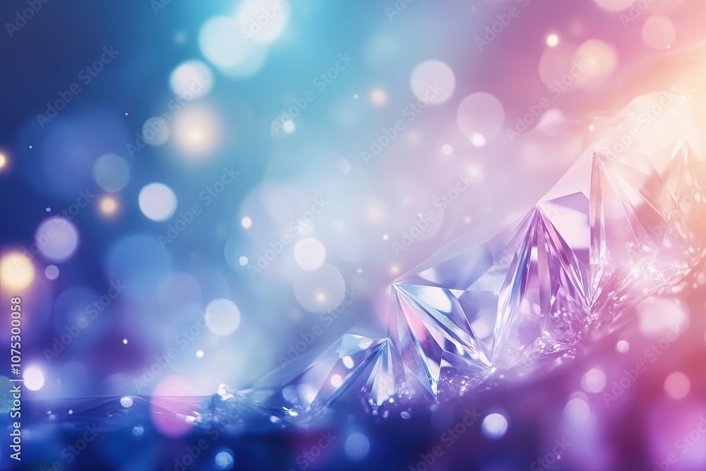 Poster light dispersion through a gemstone showcasing vibrant colors and intricate facets in soft lighting