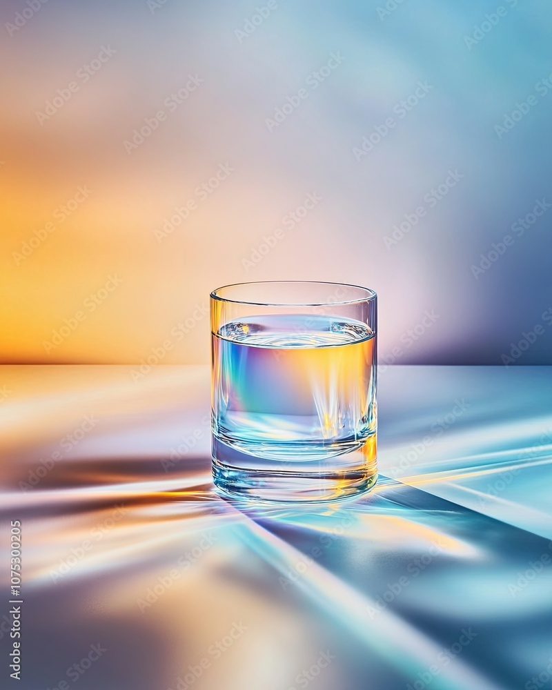 Aufkleber light refracting through a glass prism creates a vibrant rainbow spectrum on a dark background