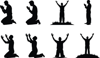 Praying Silhouette Vector