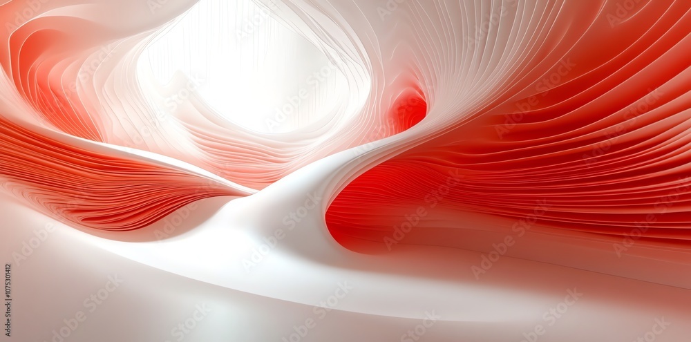 Poster Abstract swirling red and white background with light and dark tones creating a depth effect.