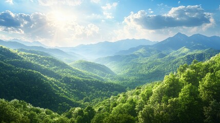 Fototapeta premium Spring Mountain Range: Contrast of Beauty and Destruction