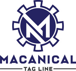 Mechanical logo, engineering logo and gear logo