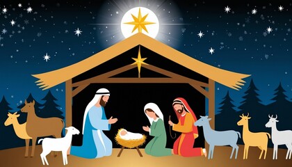 Nativity Scene Christmas backgrounds cards.