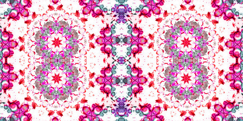 Seamless kaleidoscope pattern. The texture of the woven pattern. Endless pattern