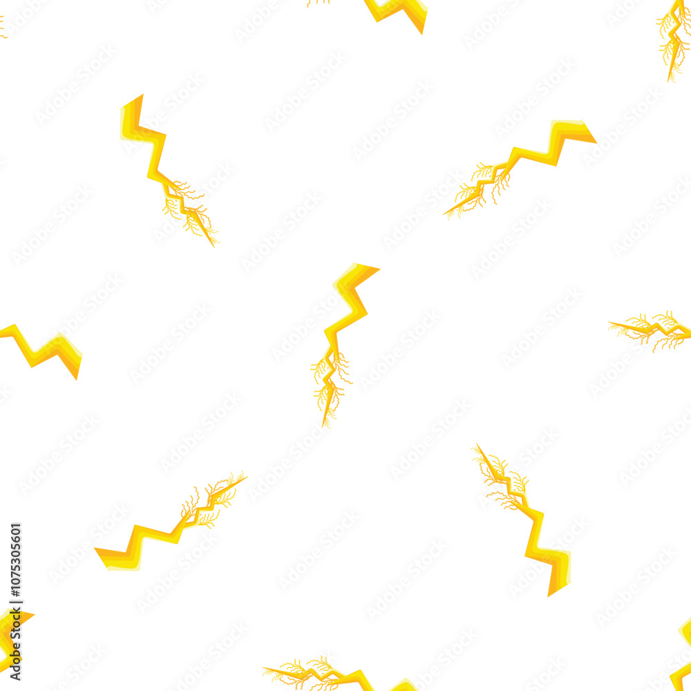 Poster lightning bolt seamless pattern illuminating white backdrop, creating dynamic energy design