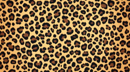 A vibrant leopard print pattern showcasing dark spots on a golden yellow background.