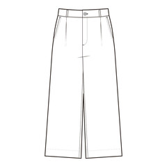 Wide-Leg Trousers with Patch Pockets Front View

