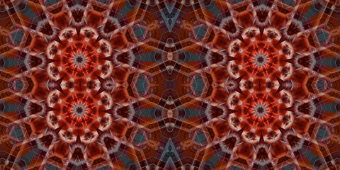 Seamless kaleidoscope pattern. The texture of the woven pattern. Endless pattern