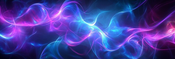Obraz premium Abstract Purple and Blue Background with Glowing Light Lines. AI generated illustration