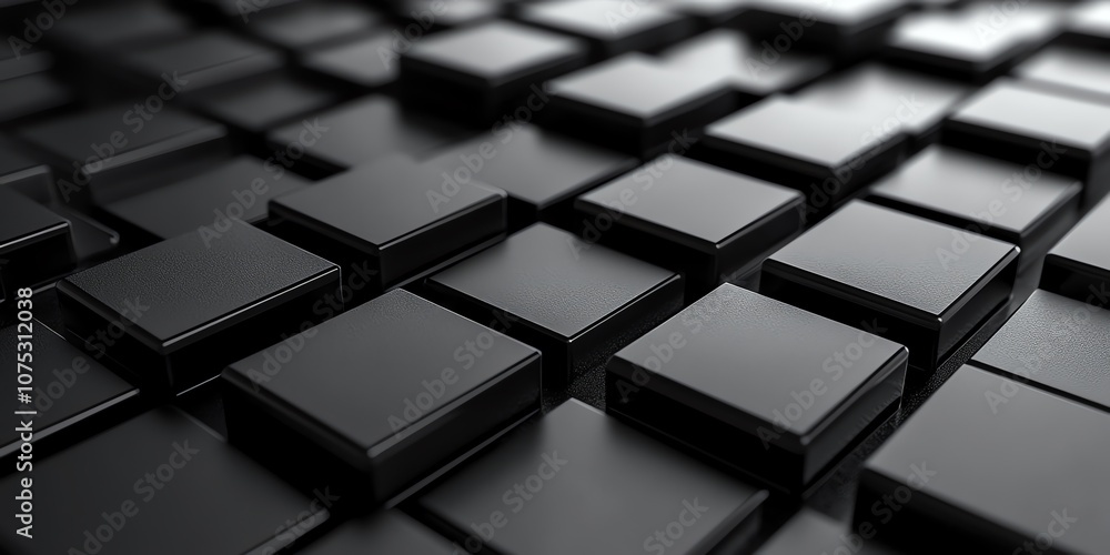 Poster Abstract background of black cubes arranged in a grid pattern.