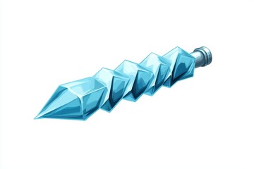 Stylized blue screw illustration on a white isolated background.