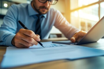 Tax consultant analyzing estate compliance documents, ensuring legality, estate tax adherence