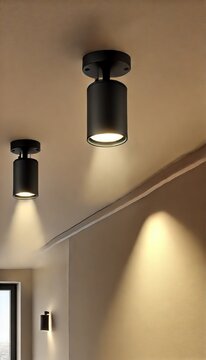 Modern Black Ceiling Lights with Warm White Light Illumination in Interior Design