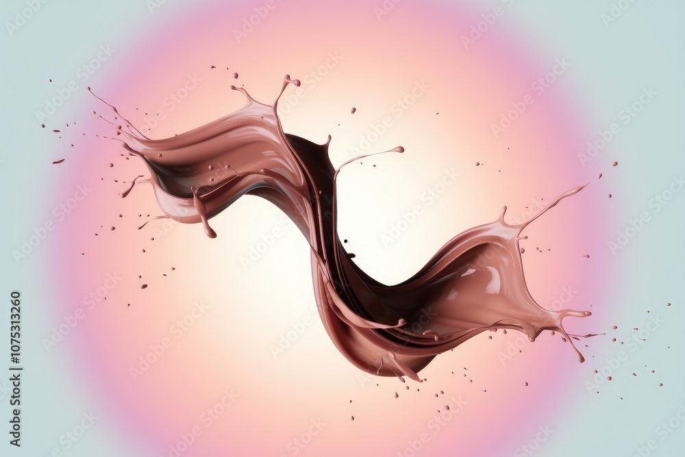 Poster A splash of liquid chocolate creates a dynamic and abstract form.