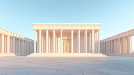 Obraz premium Stately Building with Columns Representing Justice and Stability