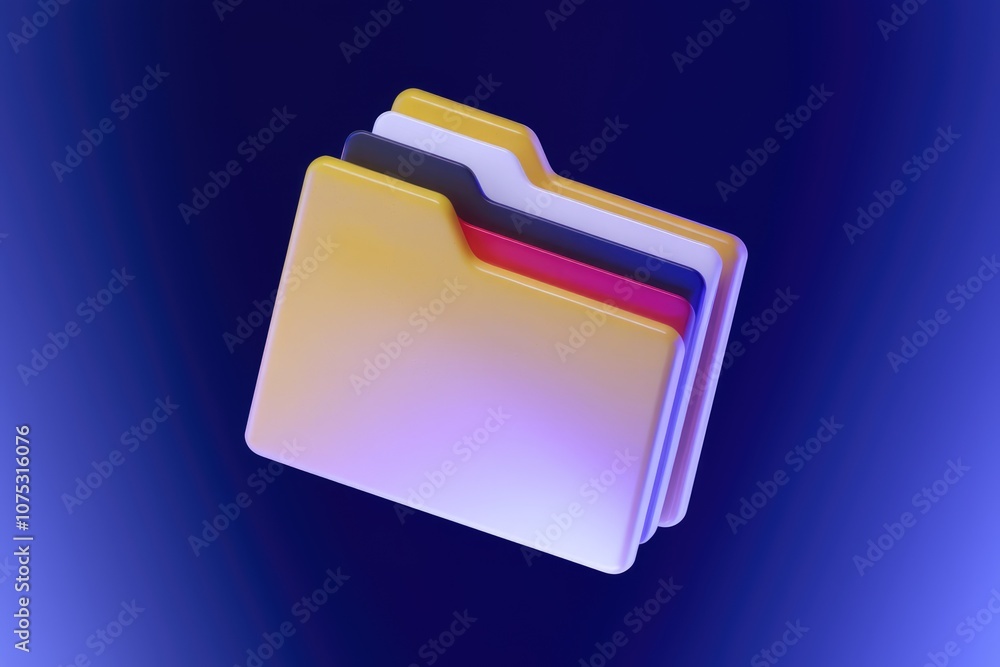 Poster A 3D render of a yellow folder with colorful tabs.