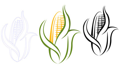 Corn set illustrator image