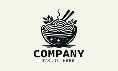 Noodle Bowl Logo Design, Asian Food, Yummy Food, Restaurant logo, Food Logo