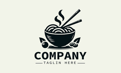 Noodle Bowl Logo Design, Asian Food, Yummy Food, Restaurant logo, Food Logo