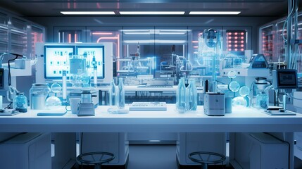 A photo of a medical testing and analysis laboratory.