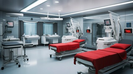 A photo of a medical training facility with simulation