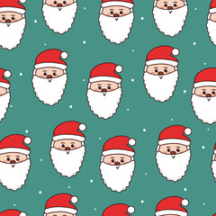 seamless pattern cartoon santa claus. cute christmas wallpaper for fabric print, gift wrap paper