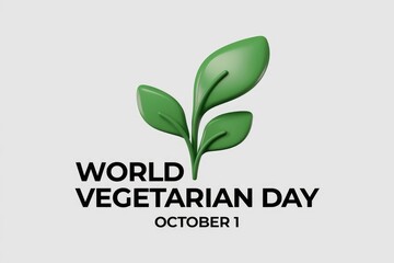 World Vegetarian Day celebrated on October 1st with a green leaf icon.