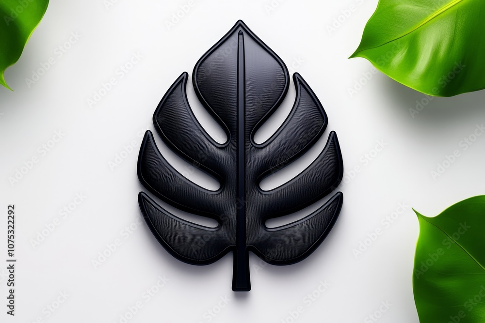Poster a minimalist icon of a jungle leaf with simple lines, symbolizing nature and wilderness