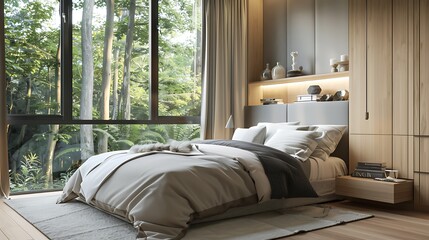 Beautiful Colored Mockup Bedroom Interior Blank Poster Decoration Art Background Image, generative AI