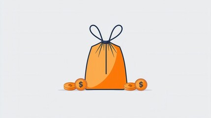 The minimalist money bag icon a crisp representation of finance and wealth