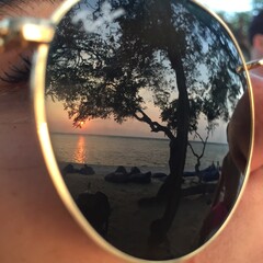 sun glasses on the beach