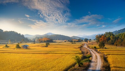 Obraz premium Witness the harmony between man and nature in the expansive fields. 
