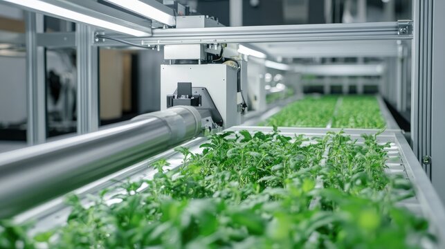 Conveyor system for mechanical seedling planting Machine equipped with grabs for planting seedlings in sequential order