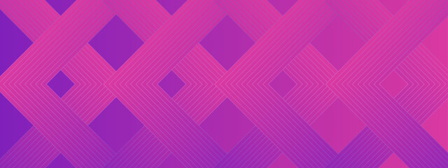 Purple Violet and Pink Abstract Banner With Glowing Geometric Lines Ideal for Post, Background, Banner, Ad, Promo, Invitation, Etc