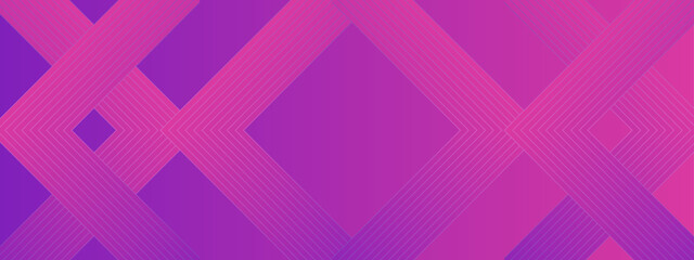 Purple Violet and Pink Vector Abstract Modern Futuristic 3d Line Banner With Shapes Ideal for Post, Background, Banner, Ad, Promo, Invitation, Etc