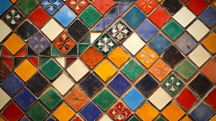 Vibrant Geometric Moroccan Tile Pattern Inspired by Islamic Architecture. AI generated illustration