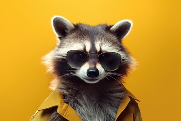 Obraz premium Portrait of a handsome fashionable raccoon.