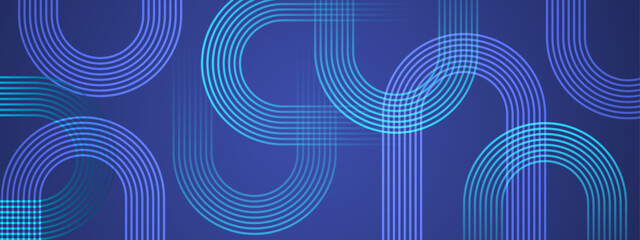 Blue Banner With Lines Ideal for Post, Background, Banner, Ad, Promo, Invitation, Etc