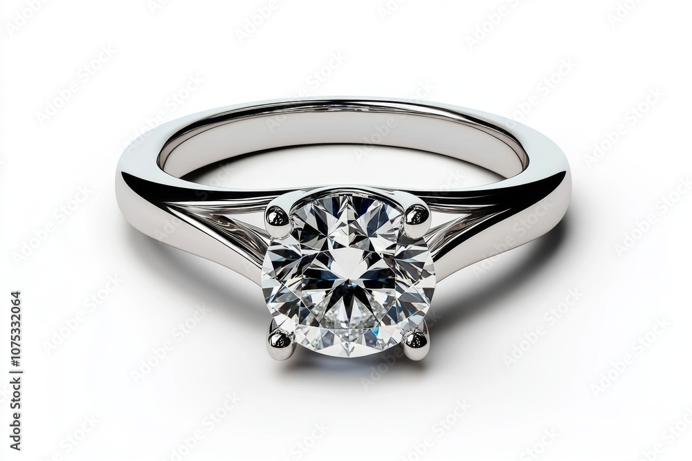 Poster minimalist icon of a ring with a diamond, in simple lines and monochromatic colors on a white backgr