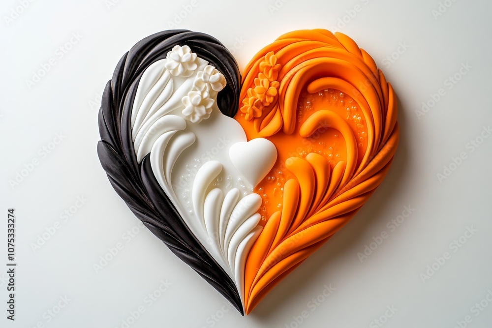 Aufkleber simple, stylized heart with soft gradients, creating a clean, modern look on a white canvas