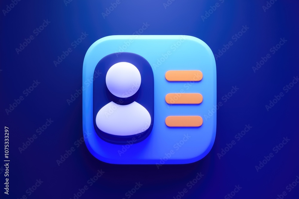 Fototapete 3D icon representing a user profile with settings menu.