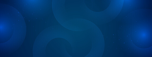 Blue Abstract Banner Geometric Lines Pattern Ideal for Post, Background, Banner, Ad, Promo, Invitation, Etc