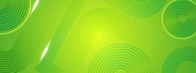 Green Vector Abstract Modern Futuristic 3d Line Banner With Shapes Ideal for Post, Background, Banner, Ad, Promo, Invitation, Etc