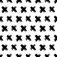 Seamless pattern with hand drawn cross symbols