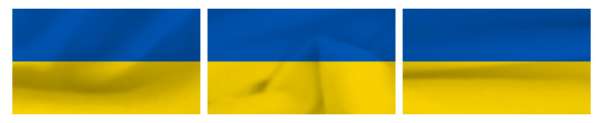 Set of Ukrainian national flags