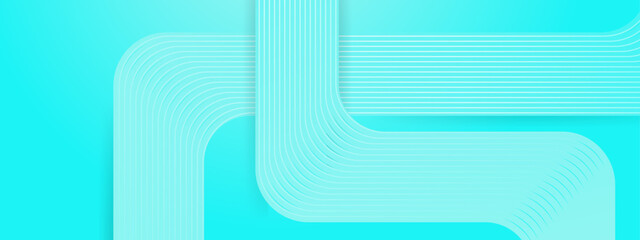 Blue Abstract Banner With Glowing Geometric Lines Ideal for Post, Background, Banner, Ad, Promo, Invitation, Etc