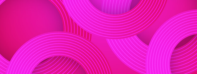 Pink Abstract Banner With Glowing Geometric Lines Ideal for Post, Background, Banner, Ad, Promo, Invitation, Etc