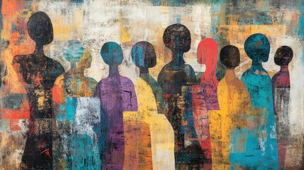 Gathering for a discussion Mixed media