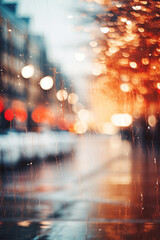 Fototapeta premium Blurred abstract christmas background with golden christmas lights 
