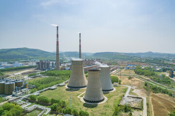Aerial view of Liaoyang Chemical Plant in Liaoning province